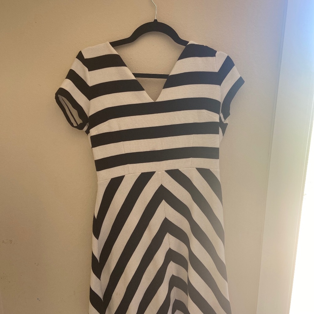Striped black and white dress
